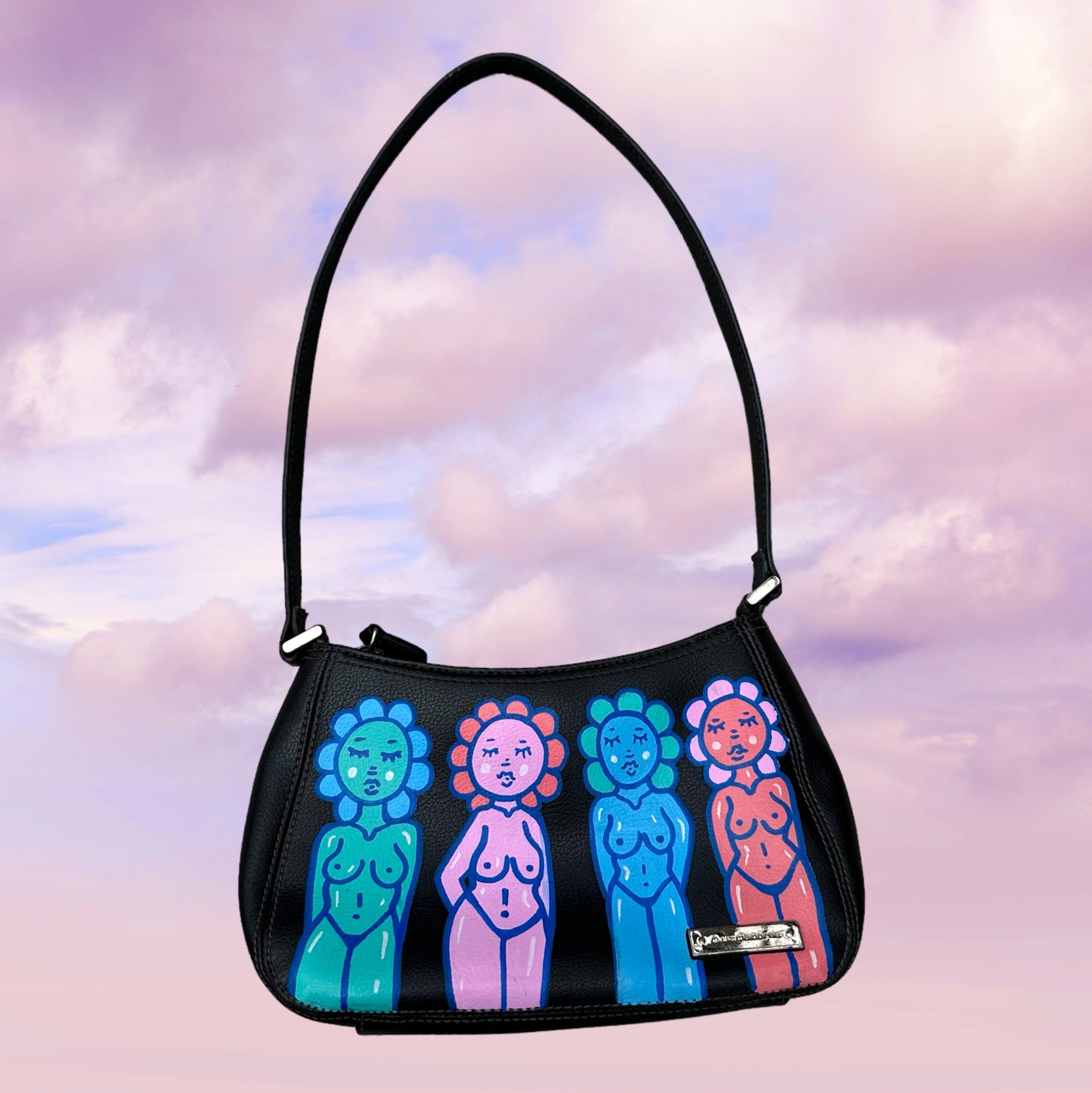 flower babes painted purse