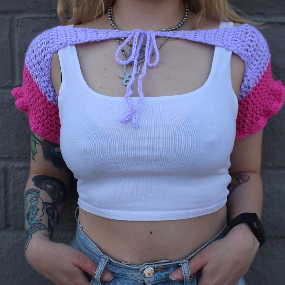 cotton candy shortsleeve shrug