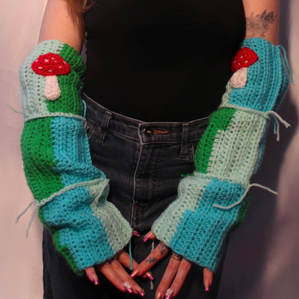 Mushroom hand warmers Crochet