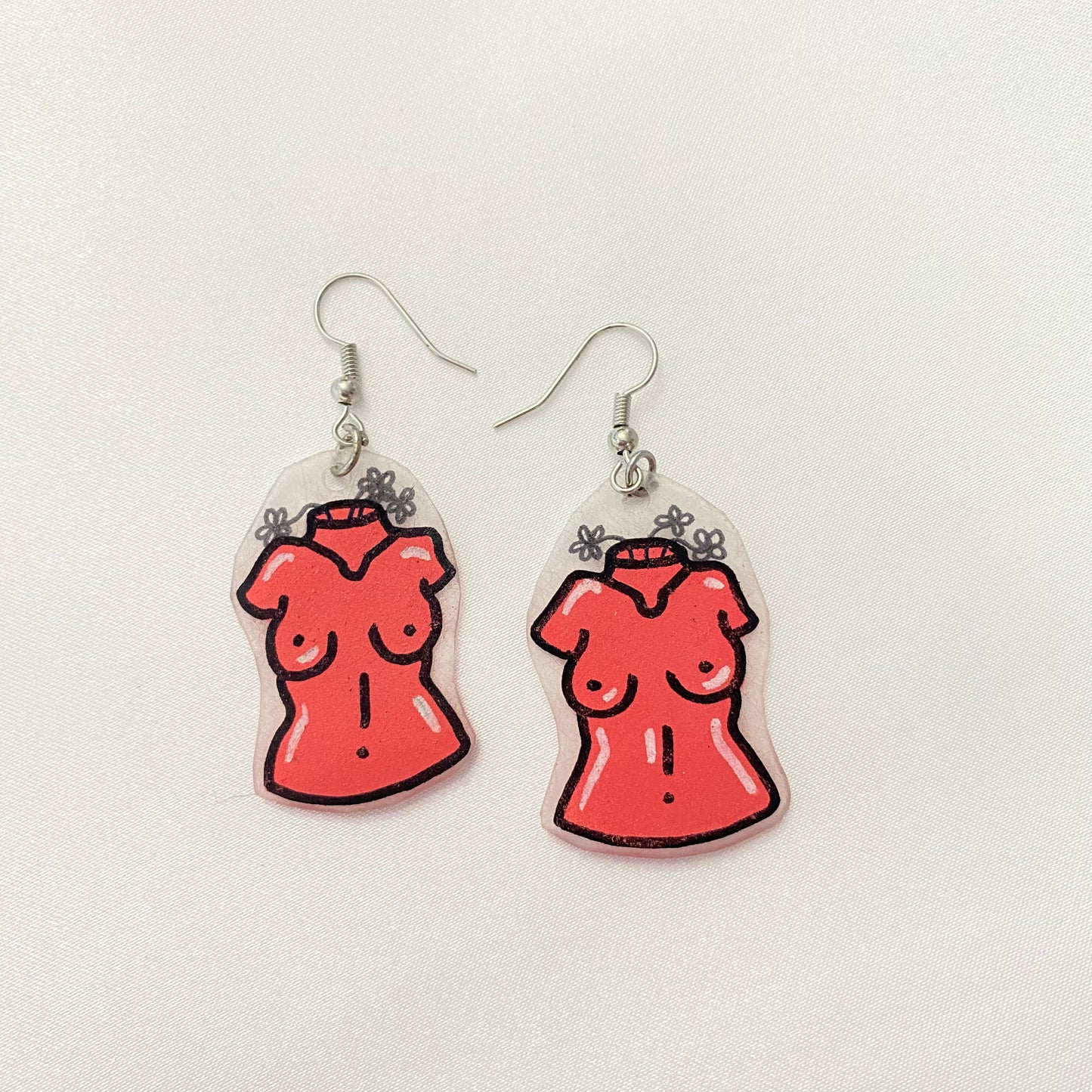 peach boobie earrings