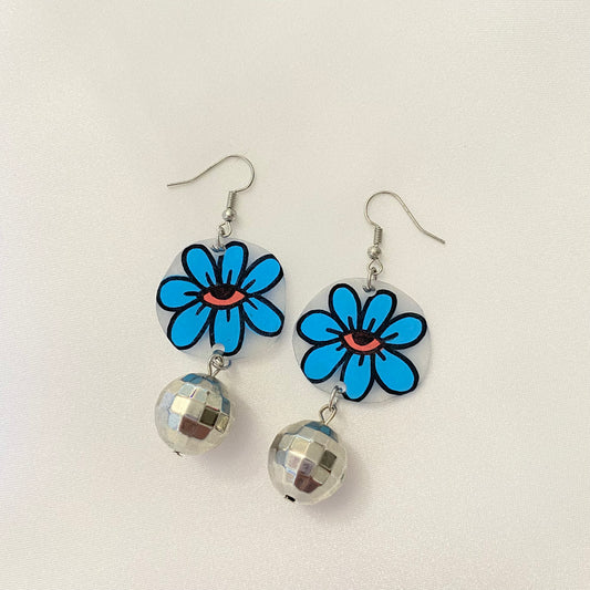 flower disco earrings