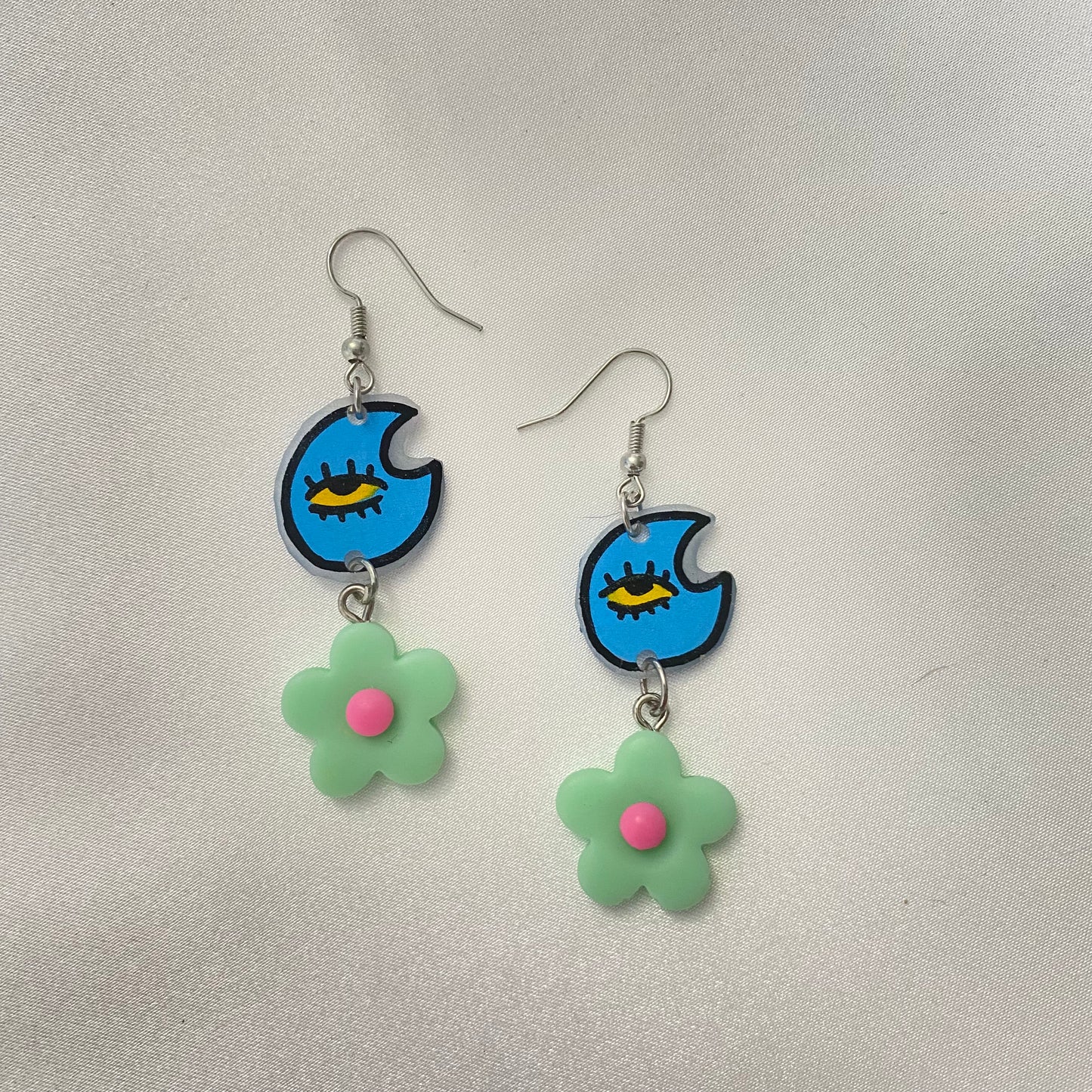 moon flower earrings